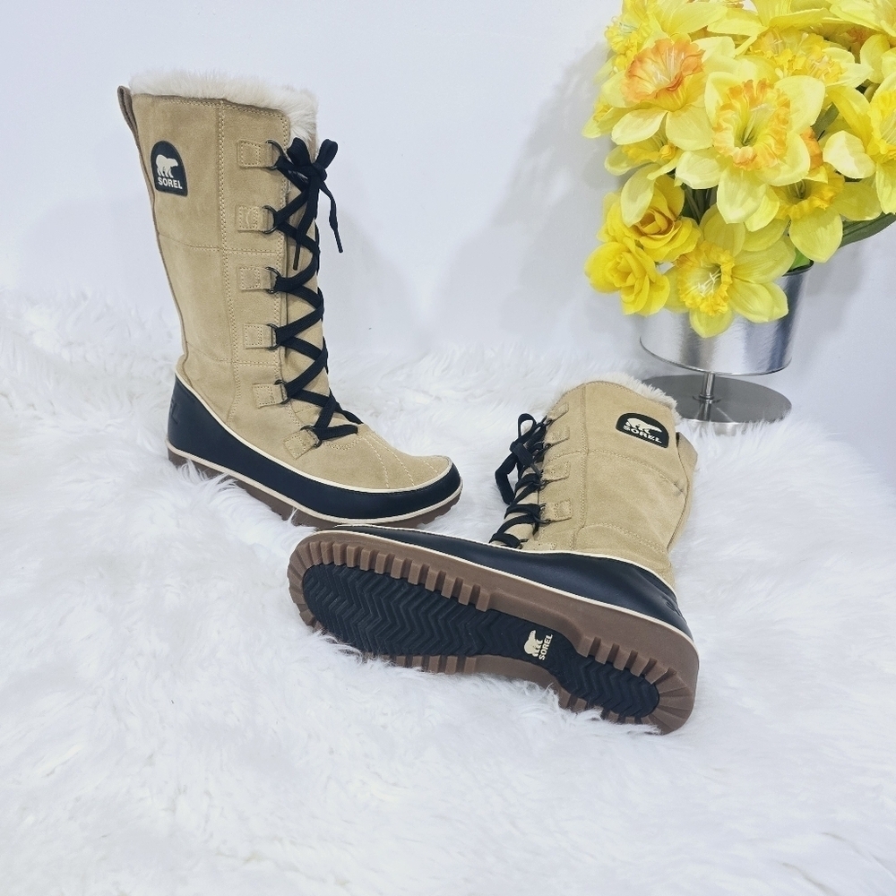 Sorel Women's TIVOLI II US10 Chestnut Suede Lined Faux Fur Winter Snow B…